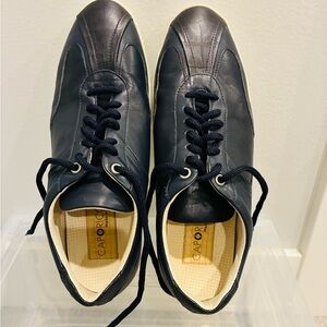 Caporicci Men's Dark Blue Leather Sneakers
